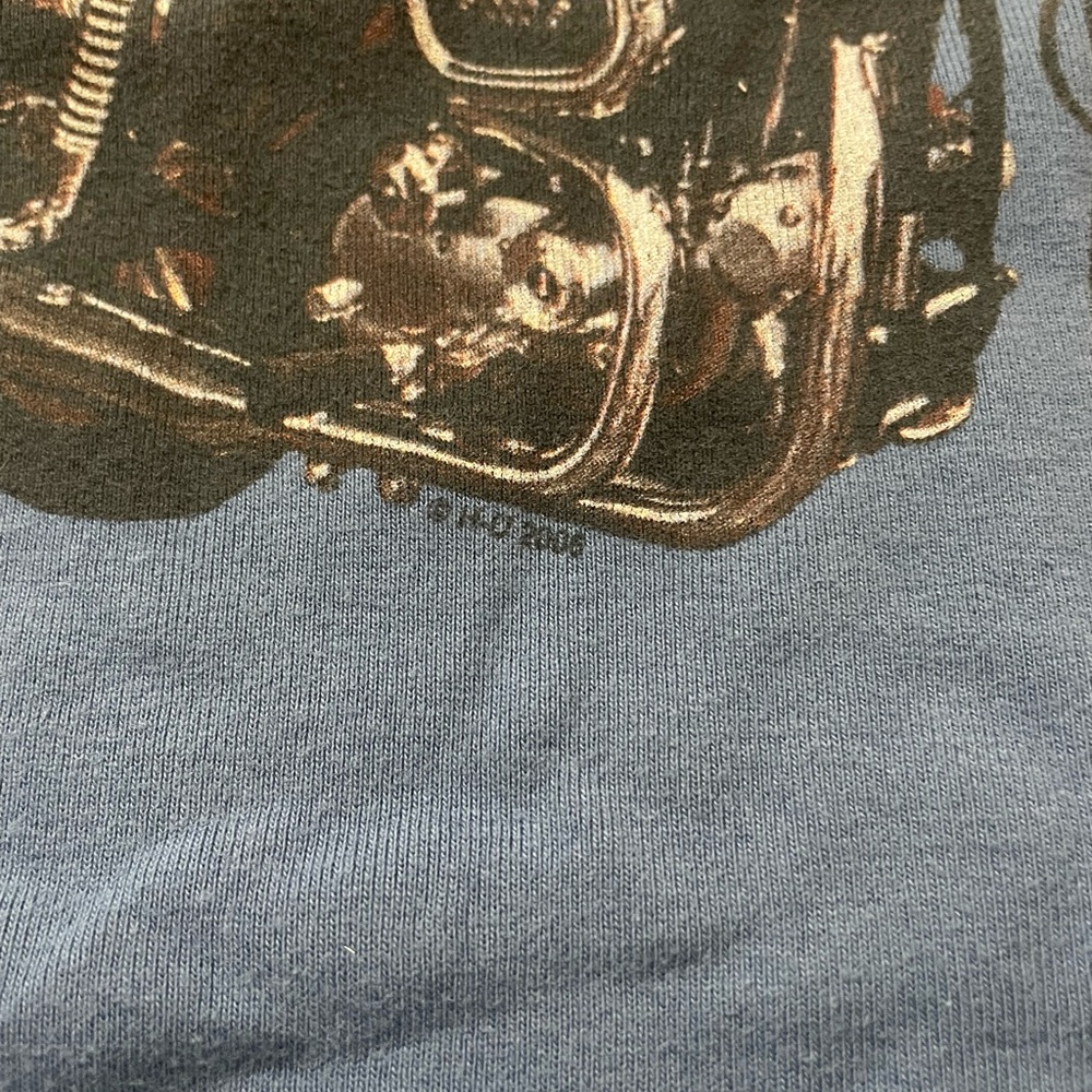 2006 Y2K Harley-Davidson Blue Tank Top with Eagle and Motorcycle - Picture 5 of 7